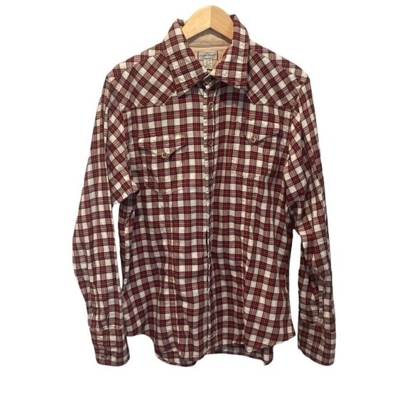 Guess Jeans Men's XL Red Flannel Plaid Western Shirt Button Long Sleeve - Picture 1 of 10